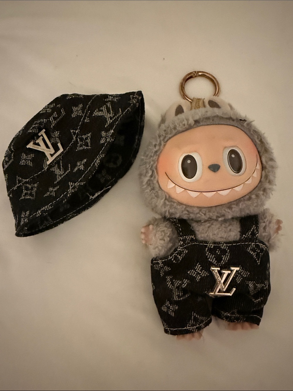 Original Labubu Key Charm with Removable Outfit, EUC